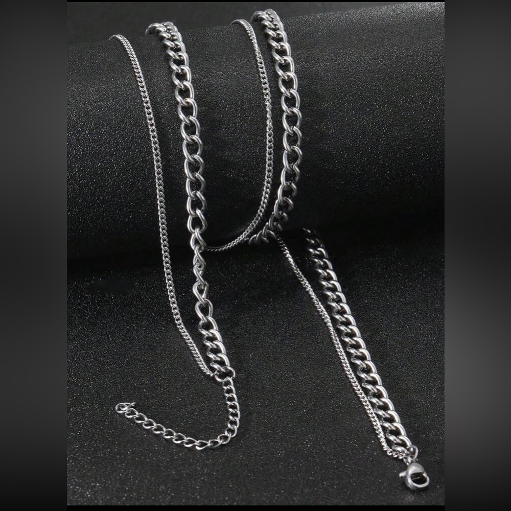 Stainless Steel Layered Chain Classic Simple Elegant Clavicle Necklace Unisex
